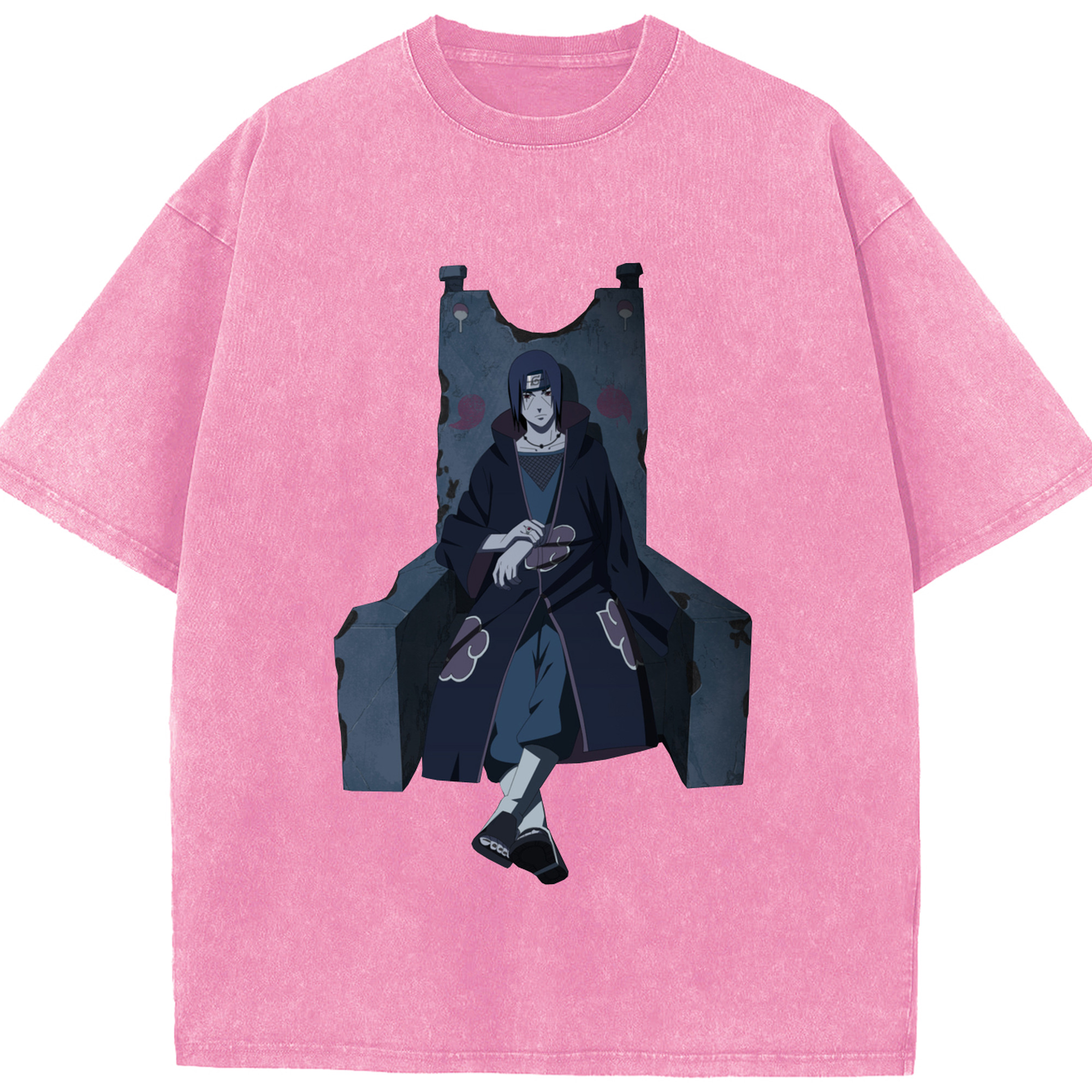 （画像用） NARUTO -ナルト- うちは イタチ Uchiha Itachi 綿100% ヴィンテージ風 半袖Tシャツ（フロントプリント）